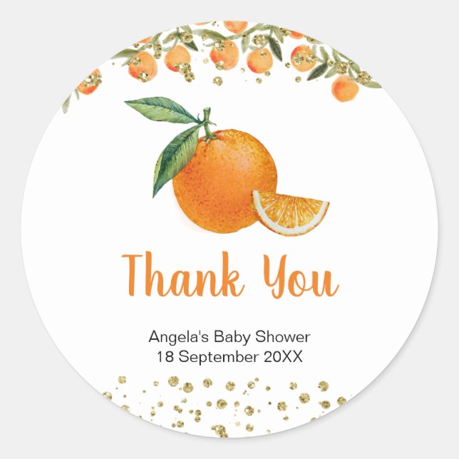 Adesivo Redondo Pequena Aquarela Agradeço-Lhe Vinheta (Frente)