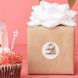 Adesivo Redondo Pequena empresa elegante pincel floral cor-de-rosa