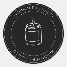 Adesivo Redondo Pequena empresa personalizou a vela preta feita à 
