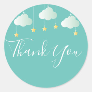 Adesivo Redondo Pequena estrela cintilante chá de bebê agradecimen