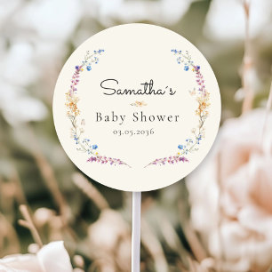 Adesivo Redondo Pequena Flor Silvestre Sonho Boho - Chás de Bebê