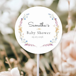 Adesivo Redondo Pequena Flor Silvestre Sonho Boho - Chás de Bebê