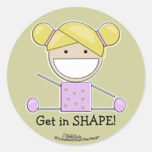 Adesivo Redondo Pequena Gymnast Girl Shup Sticker