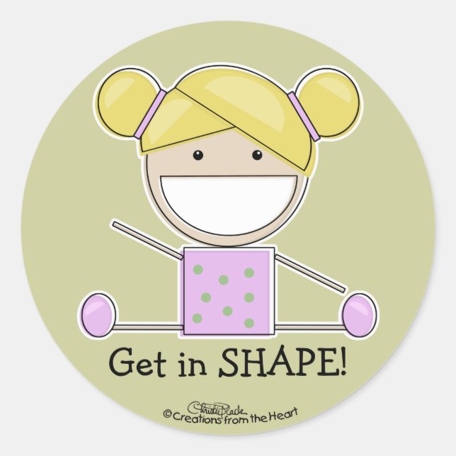 Adesivo Redondo Pequena Gymnast Girl Shup Sticker (Frente)