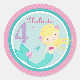Adesivo Redondo Pequena Loira de Sereia 4