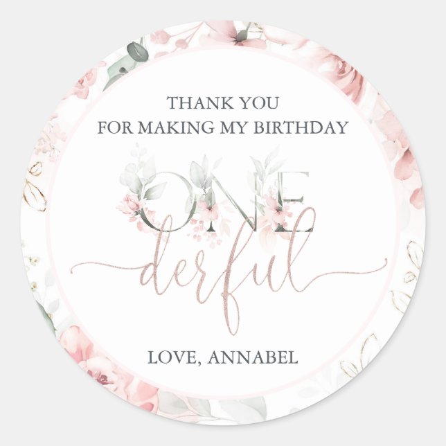 Adesivo Redondo Pequena Miss Onelinda Round Sticker (Frente)