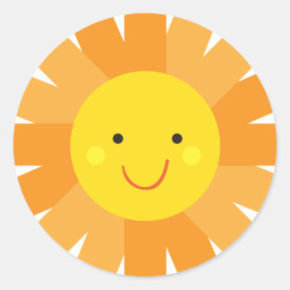 Adesivo Redondo Pequena Miss Sunshine Sun Invocando Bolinhas