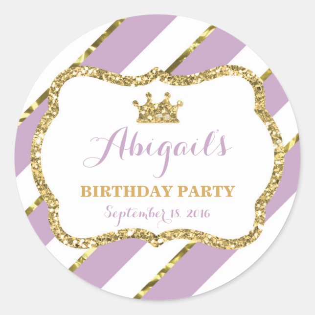 Adesivo Redondo Pequena Princesa Sticker, Puro, Dourado (Frente)