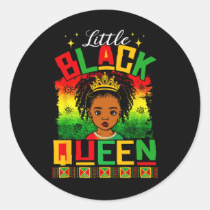Adesivo Redondo Pequena Rainha Negra História Mês Camisas Para