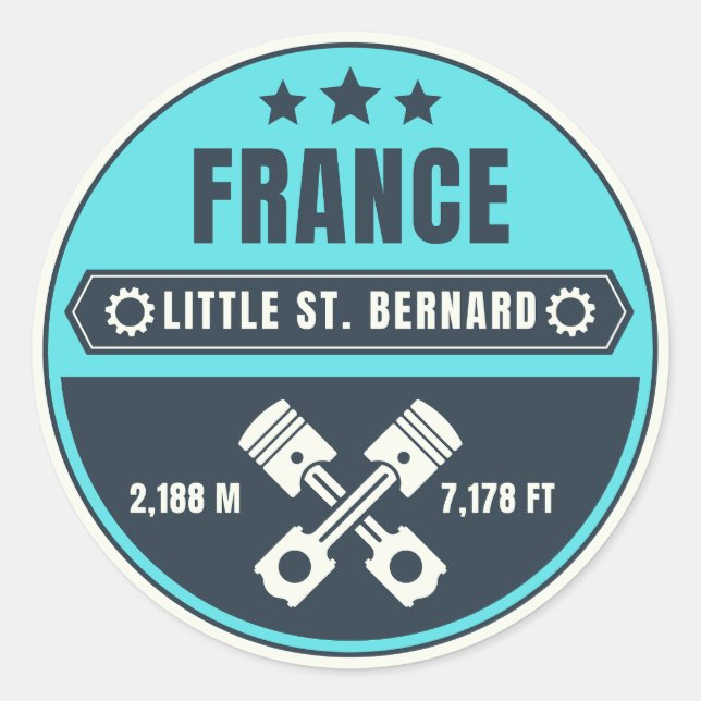 Adesivo Redondo Pequena Rua Bernard Passe francês itália motobik a (Frente)