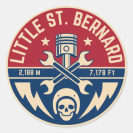 Adesivo Redondo Pequena Rua Bernard Passe francês itália motobik a