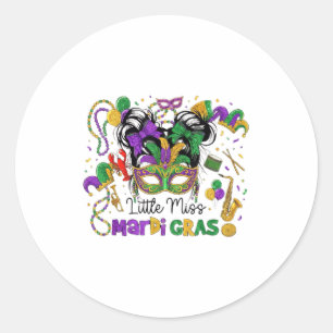 Adesivo Redondo Pequena Senhorita Desfiles de Carnaval Mardi Gras