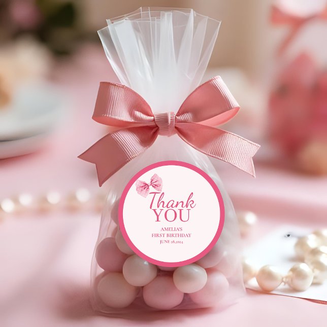 Adesivo Redondo Pequena Senhorita Onelinda arco Rosa Primeiro Aniv (Criador carregado)