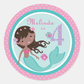Adesivo Redondo Pequena Sereia Adesiva AA 4B