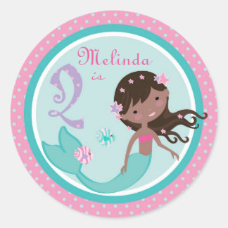 Adesivo Redondo Pequena Sereia Sticker AA 2