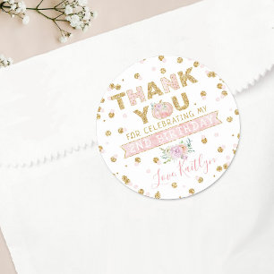 Adesivo Redondo Pequenas Meninas de Abóbora segundo aniversário Ob