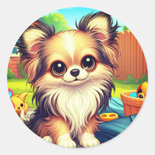 Adesivo Redondo "Pequenas patas, Grande Playtime!"