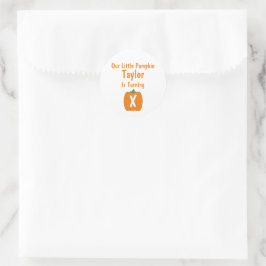 Adesivo Redondo Pequeno Aniversário de Abóbora