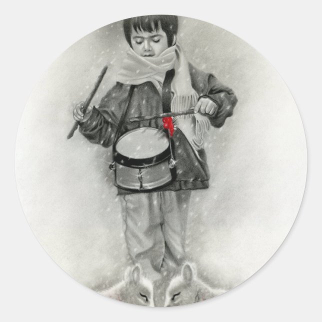 Adesivo Redondo Pequeno baterista Sticker (Frente)