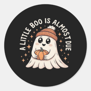Adesivo Redondo Pequeno Boo Está Quase A Vir À Gravidez No Hallowe