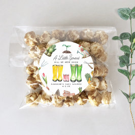 Adesivo Redondo Pequeno broto cor-de-rosa incomoda Chá de fraldas 