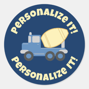 Adesivo Redondo Pequeno Caminhão de Cimento