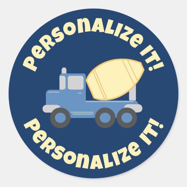 Adesivo Redondo Pequeno Caminhão de Cimento (Frente)