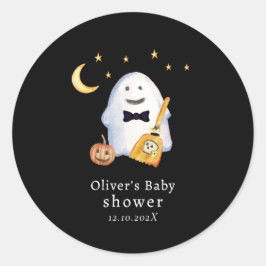 Adesivo Redondo Pequeno Chá de fraldas Boo Ghost Hollaentre