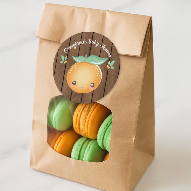 Adesivo Redondo Pequeno Chá de fraldas Clássico Redondo (Little Cutie Baby Shower Classic Round Sticker
)