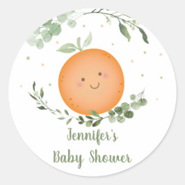 Adesivo Redondo Pequeno Chá de fraldas Cutie Greenery