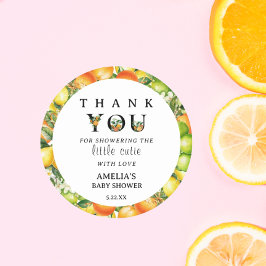 Adesivo Redondo Pequeno Chá de fraldas Cutil Obrigado Sticker