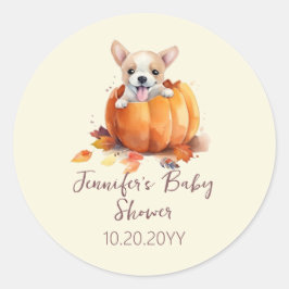 Adesivo Redondo Pequeno Chá de fraldas de Abóbora