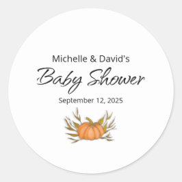 Adesivo Redondo Pequeno Chá de fraldas de Abóbora