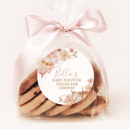 Adesivo Redondo Pequeno Chá de fraldas De Abóbora Queda Floral Ros