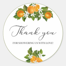 Adesivo Redondo Pequeno chá de fraldas de aquarela, obrigado