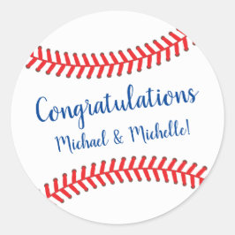 Adesivo Redondo Pequeno Chá de fraldas de Baseball