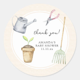 Adesivo Redondo Pequeno chá de fraldas de broto obrigado você