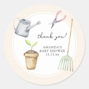 Adesivo Redondo Pequeno chá de fraldas de broto obrigado você