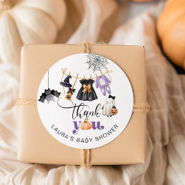 Adesivo Redondo Pequeno chá de fraldas de linha de ponta obrigado