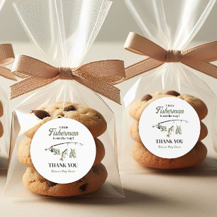 Adesivo Redondo Pequeno Chá de fraldas de Pesca de Linha de Armaçã