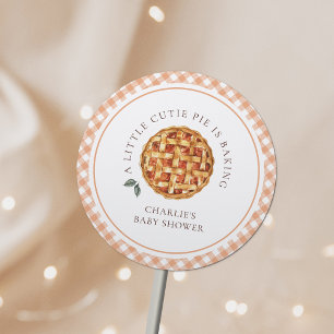 Adesivo Redondo Pequeno Chá de fraldas de Pizza Fall