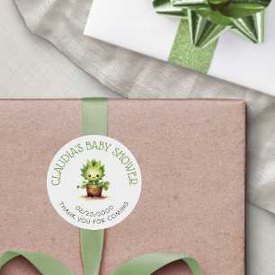 Adesivo Redondo Pequeno Chá de fraldas de proto