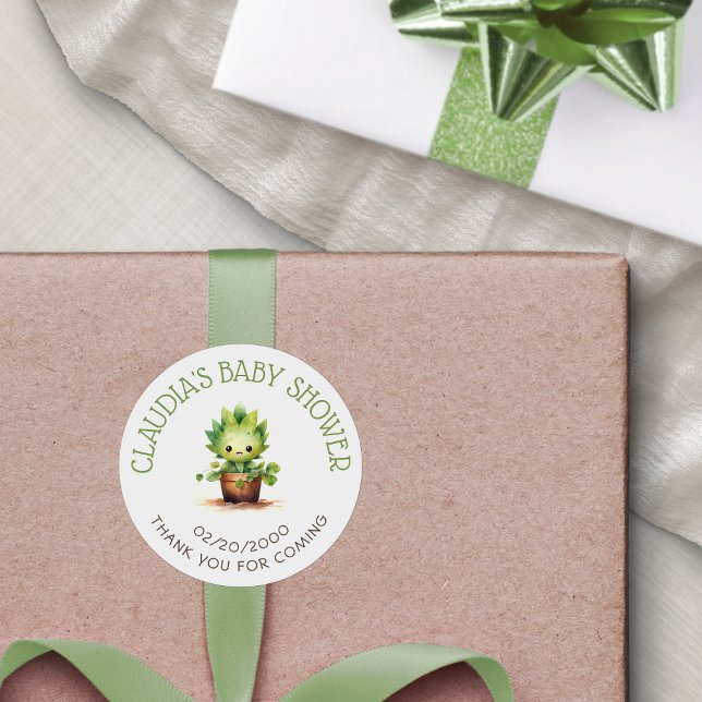 Adesivo Redondo Pequeno Chá de fraldas de proto (Criador carregado)