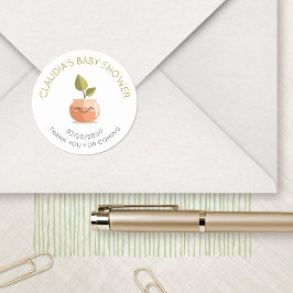 Adesivo Redondo Pequeno Chá de fraldas de proto