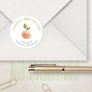 Adesivo Redondo Pequeno Chá de fraldas de proto