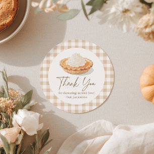 Adesivo Redondo Pequeno Chá de fraldas de queda de torta