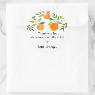 Adesivo Redondo Pequeno Chá de fraldas Floral Cutie Greenery