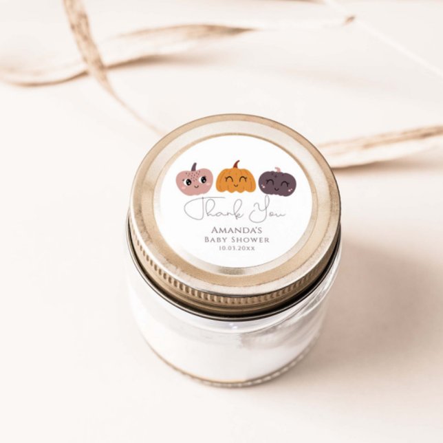 Adesivo Redondo Pequeno Chá de fraldas Moderno da Pumpkin (Criador carregado)