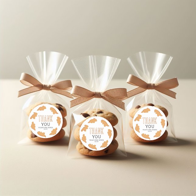 Adesivo Redondo Pequeno Chá de fraldas Nugget Obrigado Favor Stick (Criador carregado)