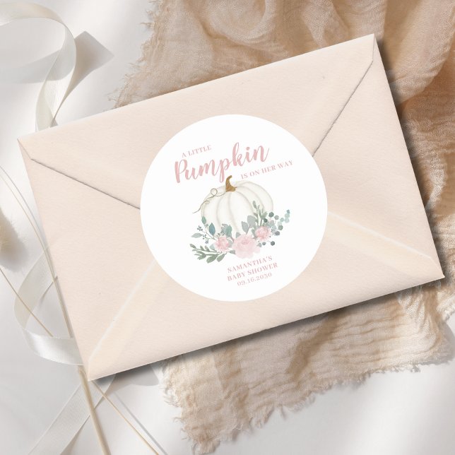 Adesivo Redondo Pequeno Chá de fraldas Rosa-Rosa (Criador carregado)